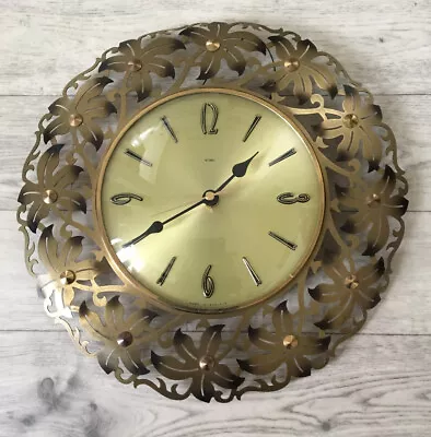 Vintage Metamec Floral Wall Clock Made In England • £29.99