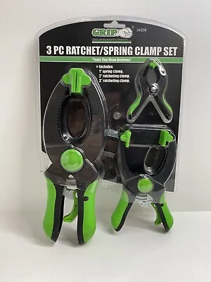 Grip 3 Pc Ratchet/Spring Clamp Set Clamp Wood Metal And Plastic 34208 • $18