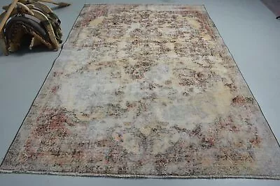 Antique Rug Oriental Rug Vintage Rug Turkish Rug 6.2x9.3 Ft Large Rugs • $215.56