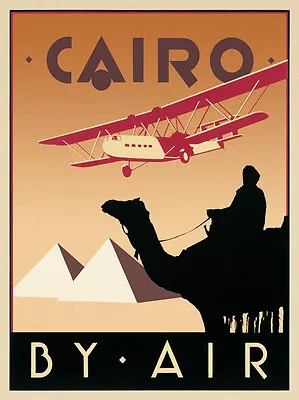 Cairo By Air By Brian James Retro Art Print Vintage Travel Poster 18x24 • $26.95