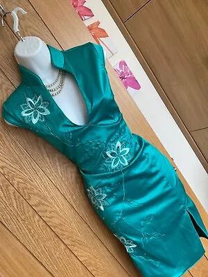 £20 • Buy 💚💙stunning💚💙jane Norman Size 10/12 Turq Chinese Wiggle Dress 💚fast Post💙