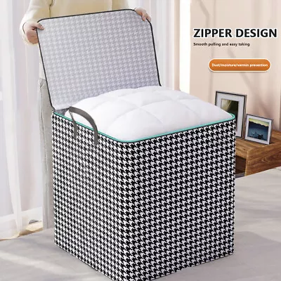 Large Underbed Clothes Storage Bags Zipped Organizer Wardrobe Cube Closet Boxes' • £7.45