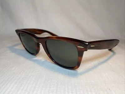 Vintage B&L Ray Ban Brown Frame G15 Green Glass Lens 5024 WAYFARER Sunglasses • $74.99