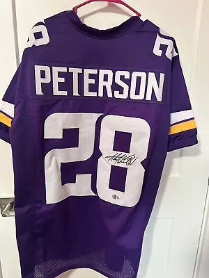 Adrian Peterson Signed Minnesota Vikings Jersey (Beckett Auth) NFL MVP 2012 R.B. • $130