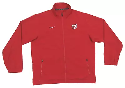 Washington Nationals Nike Dri Fit MLB Baseball Authentic Red Full Zip Jacket XL • $54.99