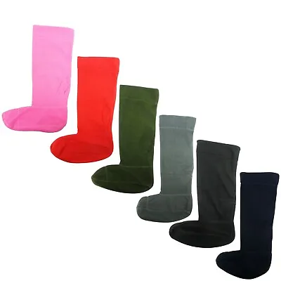 Ladies Womens Mens Thermal Winter Fleece Welly Wellington Boot Liners Socks WARM • £5.49