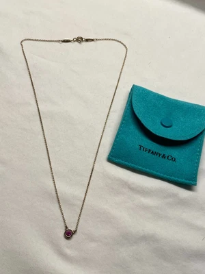 $175 • Buy Tiffany & Co Elsa Peretti By The Yard Pink Sapphire Necklace 16 