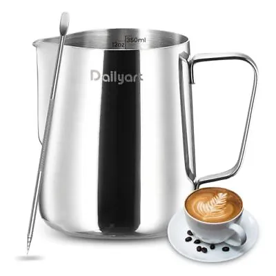 12oz Stainless Steel Milk Frothing Pitcher With Art Pen Barista Tools • $12.26