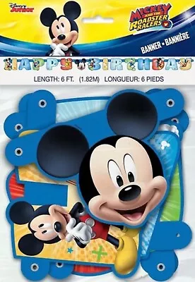 Mickey Mouse And The Roadster Racers Happy Birthday Banner- 6ft. Long- Brand New • $3.99