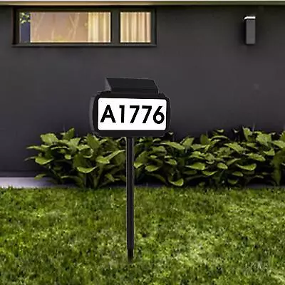 LED Illuminated Address Plaque With Stake Modern Solar Powered Address Sign For • £22.45