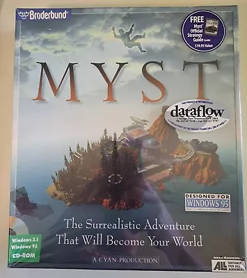 Myst CD-ROM Windows 95 Big Box PC Game 1996 Broderbund - NEW With Seal • $74.88