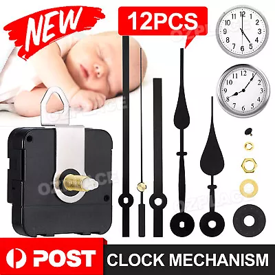 Quartz Movement Wall Clock Motor Mechanism Long Spindle Repair Kit DIY AU • $9.95