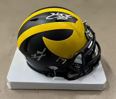 Zak Zinter Mike Sainristil Signed Autographed Michigan Mini Helmet JSA • $159.99