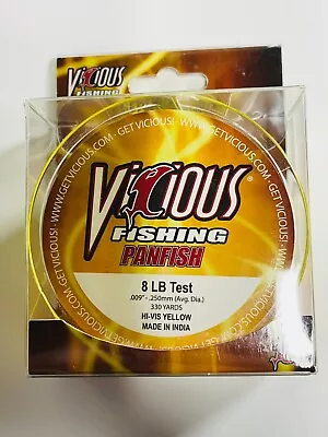 Vicious Panfish HI-VIS Yellow 8Lb Test Fishing Line 330 Yards • $9.99