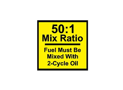 Mix Ratio Chart 50:1  2-Stroke 2-Cycle Oil Fuel Chainsaw GASOLINE STICKER DECAL • $1.99