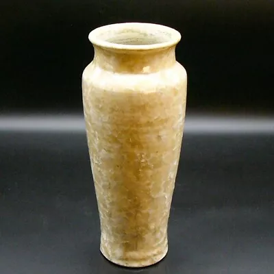 Vintage Crystalline Glaze Vase Cream White Ceramic Signed Art Pottery 11  • $36