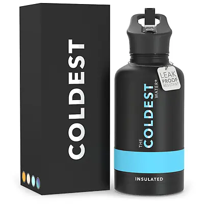 Coldest 64oz Sports Water Bottle Straw Lid Insulated Stainless Steel- 64oz Jug • $55.99