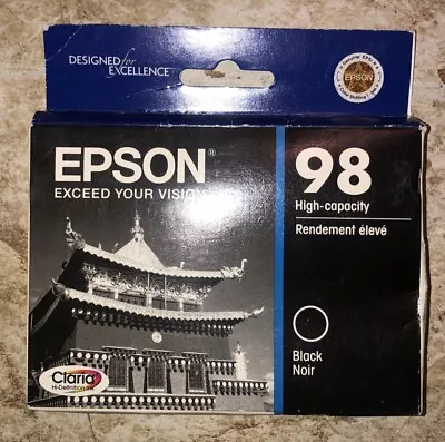 Genuine Epson 98 T098120 High Capacity Black Ink For Artisan - 12/2012 • $13.99
