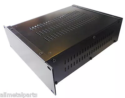 2U Half Rack 10.5 Inch  Enclosure Vented Chassis 300mm Deep In Black • £58.50