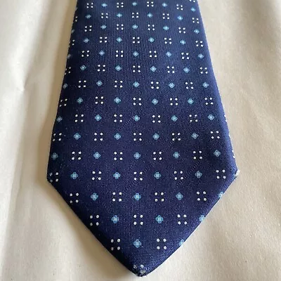 Cravatta E. Marinella Napoli Blue Silver Tie 100% Silk Tie. • $49.99