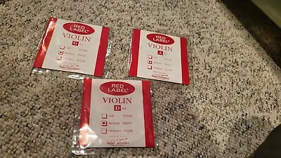 Red Label Violin A D G Single Strings 1/2 Medium NEW PACKAGES!  YOU GET ALL 3! • $2.95