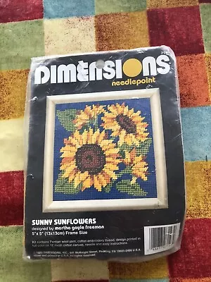 Dimensions Needlepoint Sunny Sunflowers Small Picture Tapestry Kit 5  X 5  (d) • £5