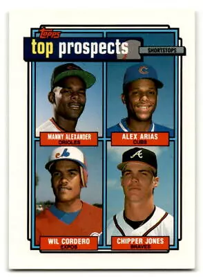 1992 Topps #551 Top Prospects (Arias / Cordero / Chipper Jones) Rookie • $1.60