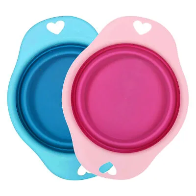 Collapsible Dog Bowl Silicone Water Feeding Food Dish Pet Puppy Travel Camping • £3.79