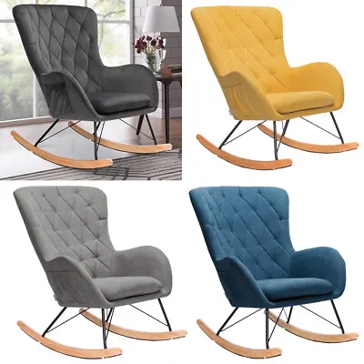 £189.95 • Buy Upholstered Nursery Rocking Chair Single Sofa Armchair Leisure Nap Rocker Chair