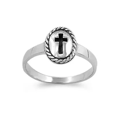 Sterling Silver Vintage Cross Ring Christian Religious Band Solid 925 Sizes 1-9 • $11.99