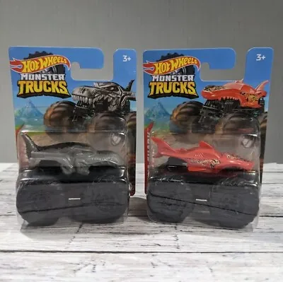 Hot Wheels Monster Trucks Minis Lava Shark & Mega Wrex (Lot Of 2) • $9.98