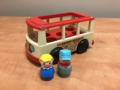 Fisher Price Vintage Little People MINI-BUS W/ 2 Figures • $24.99