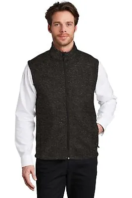Port Authority Mens Sleeveless Sweater Fleece Vest With Pockets F236 • $36.12