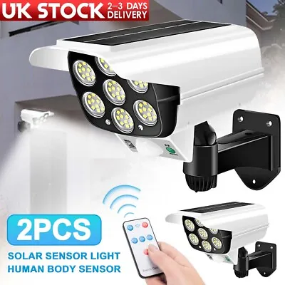 Solar Power Dummy Fake Security Camera LED Wall Light Outdoor Surveillance IP65 • £8.99