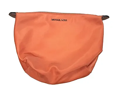 Michael Kors 7x10 Nylon Makeup Bag Pouch Orange/Tangerine • $18.70