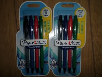 2 X Packs Paper Mate Flexgrip Ultra 1.0mm Medium Pen Multicoloured • £7.99