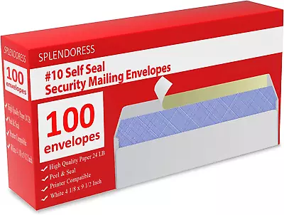 100 Mailing Envelopes Self Seal Letter Size Number #10 White Windowless Securi • $13.35