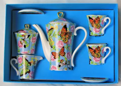 Adeline Hand Made Porcelain Butterfly Mini Tea Set • $36.79