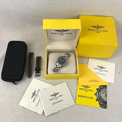 Breitling Colt Blue Automatic A17035 Serial #11842 SS Bracelet + Extras • $1399.99