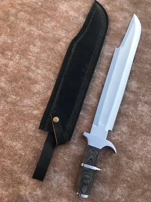 New Custom Handmade 5160 Spring Steel Predator Movie Knife With Leather Sheath  • $129.99