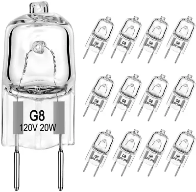 G8 Halogen Light Bulbs 20W Dimmable 120V G8 Base 2Pin Xenon Bulb 12 Pack T4 JCD! • $10.99