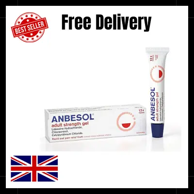 Anbesol Adult Strength Gel For Effective Oral Pain Relief From Mouth Ulcers 10 G • £4.18