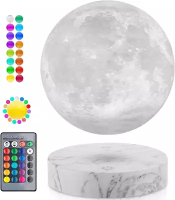 Levitating Moon Lamp Floating And Spinning Moon Lamp 16 Colors LED Lighting Mag • $178.88