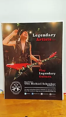 Michael Schenker Dean Guitars Guitar Print Ad 11 X 8.5 • $8.25