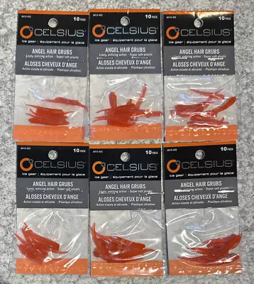 6 Packs Celsius Angel Hair Grubs Red Ice Fishing Crappie Bream Trout • $12.99