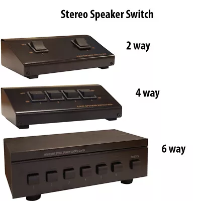 Speaker Selector Switch 2 4 6 Zone Way Stereo Manual Button Sound Amplifier • £19.99