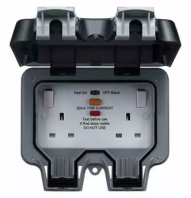 £23.65 • Buy BG Nexus WP22RCD IP66 2Gang Weatherproof Outdoor RCD Double Switched Socket 13A 