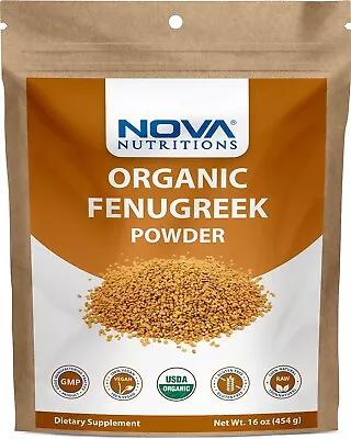 Nova Nutritions Certified Organic Fenugreek Seed Powder 16 OZ (454 Gm) • $11.99