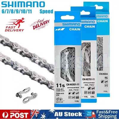 Shimano Chain 6/7/8/9/10/11 Speed 116/126 Links CN-HG40/601/701/M8100 Chains • $16.92