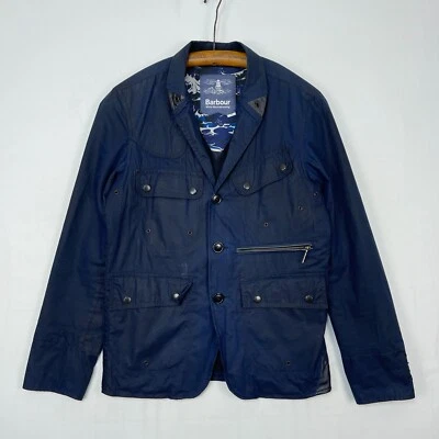 $97.91 • Buy Barbour White Mountaineering Lapel Wax Jacket Men’s UK Small S Blue Waxed Blazer